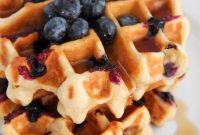 Fluffy Buttermilk Blueberry Waffles