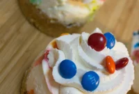 Easy No Bake M&M Cheesecake
