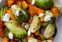 Sweet and Savory Brussels Sprout and Sweet Potato Roast
