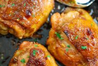 Sticky Honey Garlic Chicken Thighs