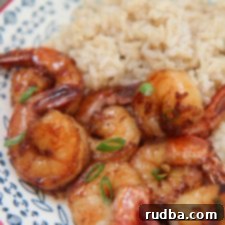 Honey Garlic Shrimp garnished with scallions