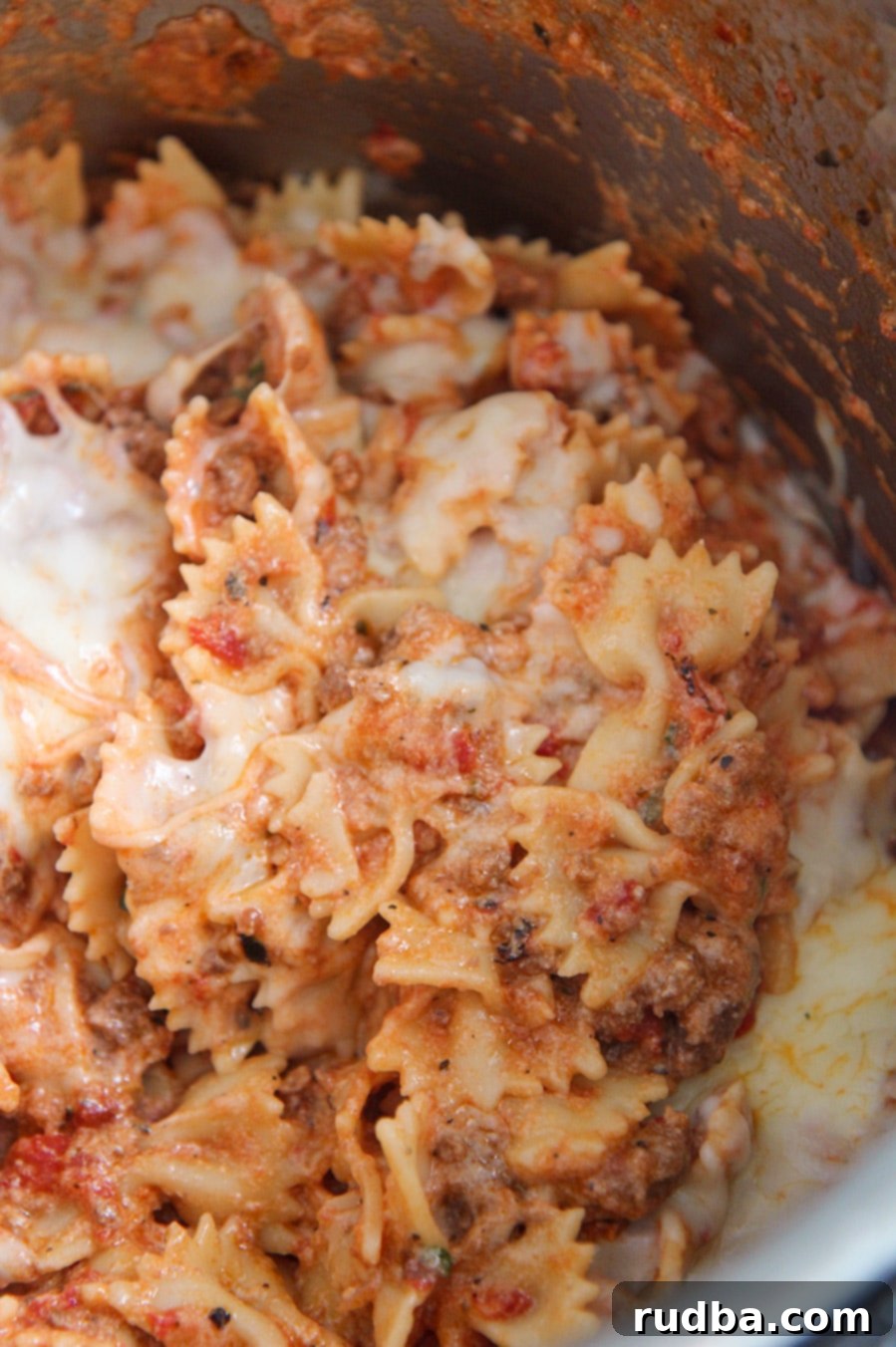 lazy lasagna inside the instant pot sleeve