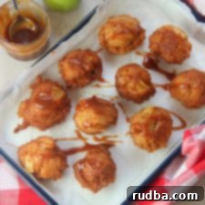 Homemade Apple Fritters with Caramel Sauce
