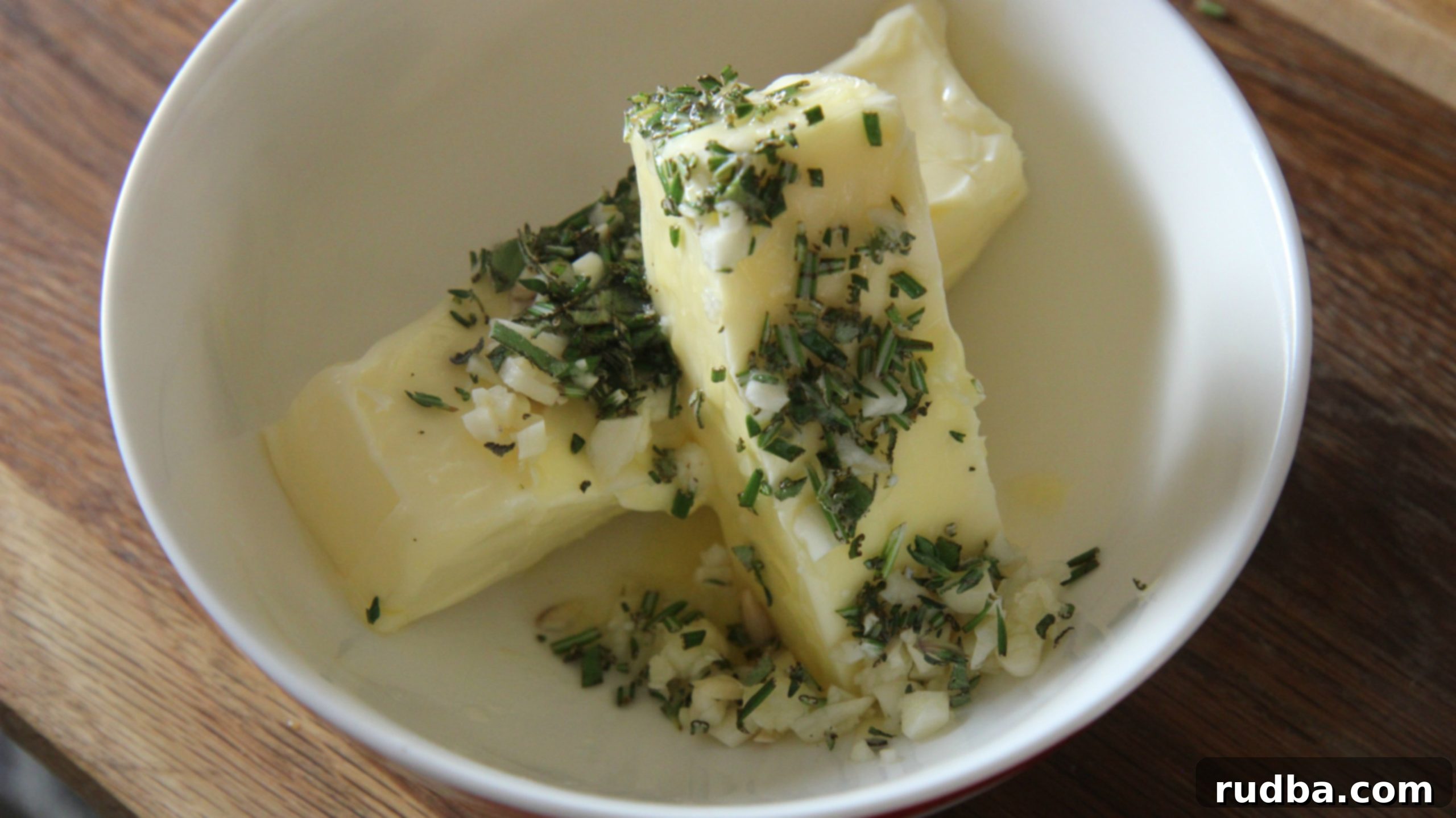 Garlic and herb butter mixture used to baste the turkey before baking.