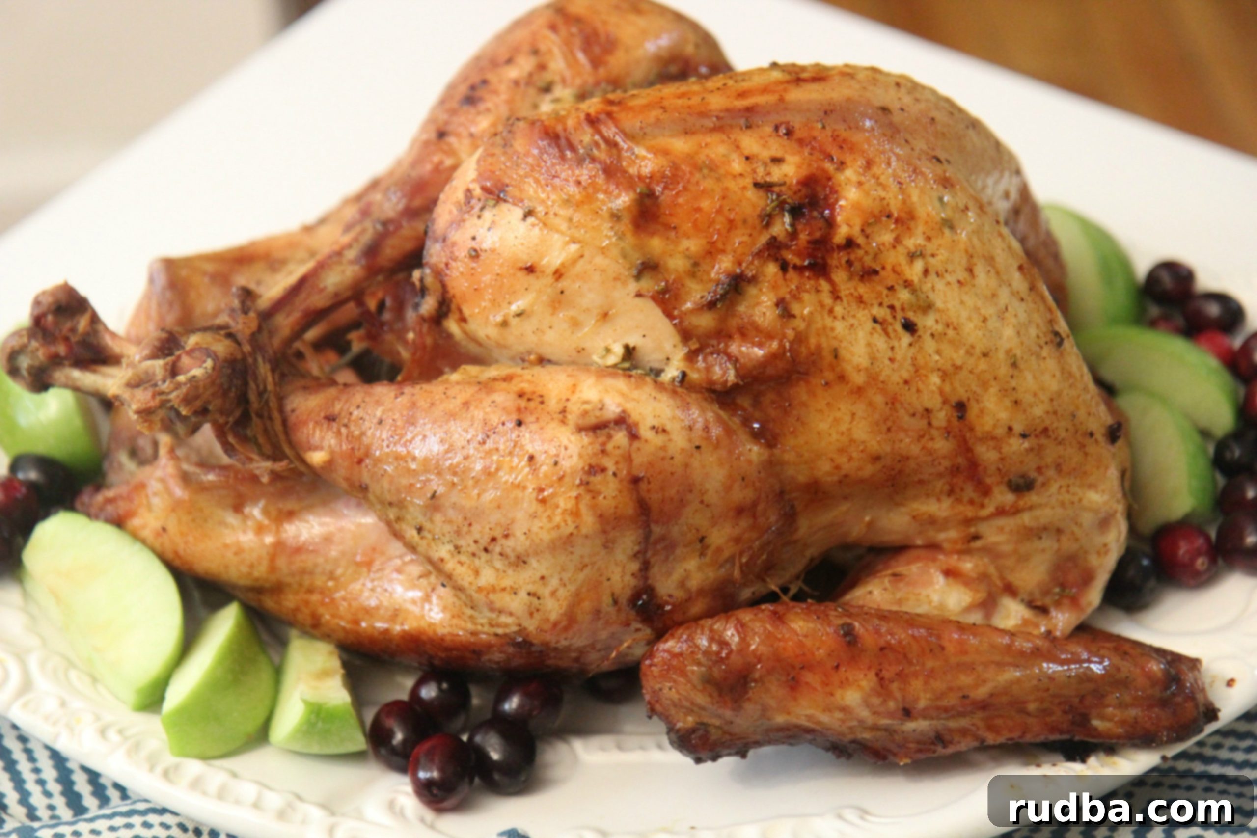 Crisp skin and tender, juicy meat makes this roaster turkey recipe the perfect Thanksgiving dinner.