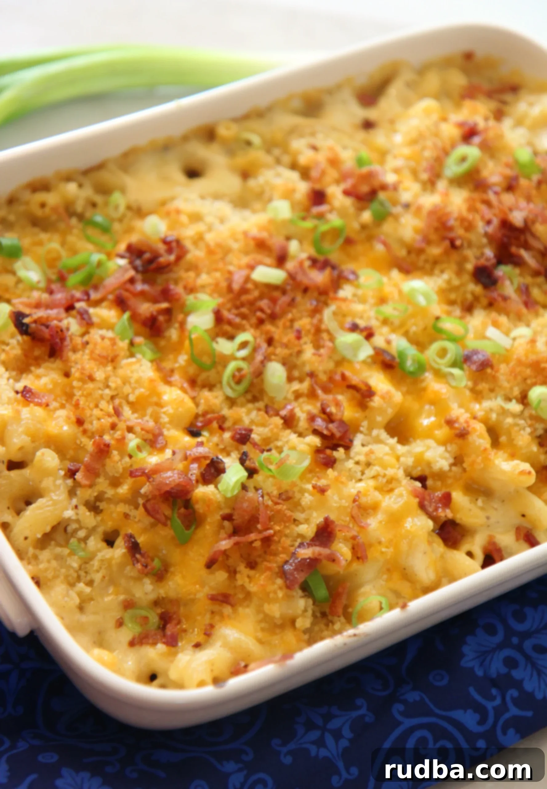 This mac and cheese is exploding with flavor from the bacon cooked through the cheese sauce, creating an irresistible aroma and taste.