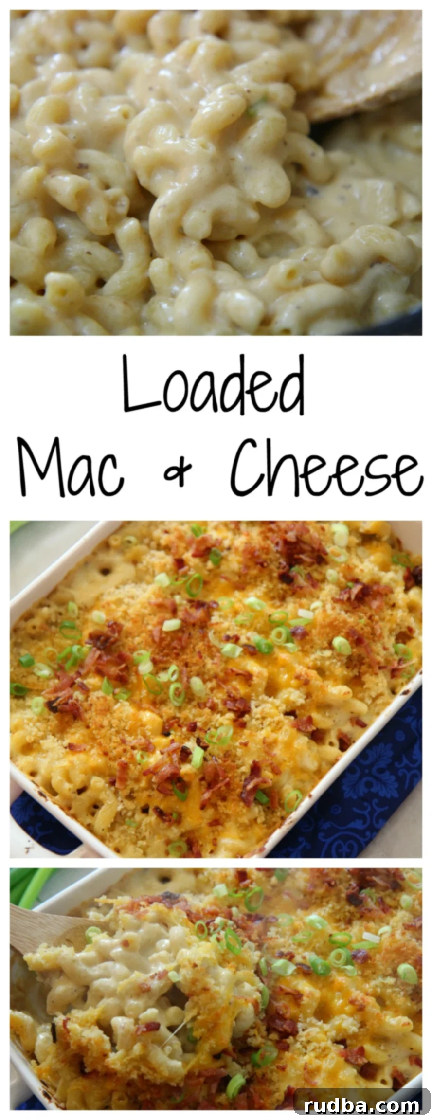Learn how to make this ultimate loaded Mac & Cheese recipe at CookedbyJulie.com, your guide to delicious home cooking.