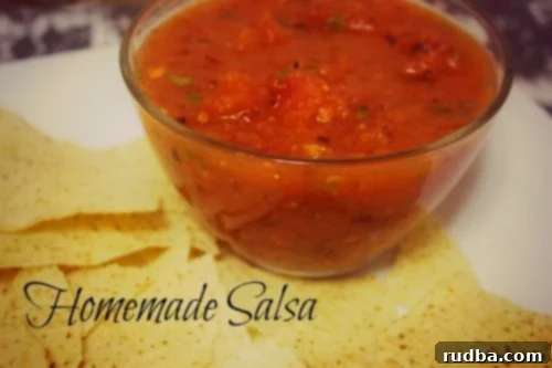 This fresh homemade salsa is the perfect recipe and makes a great addition to any party or taco night