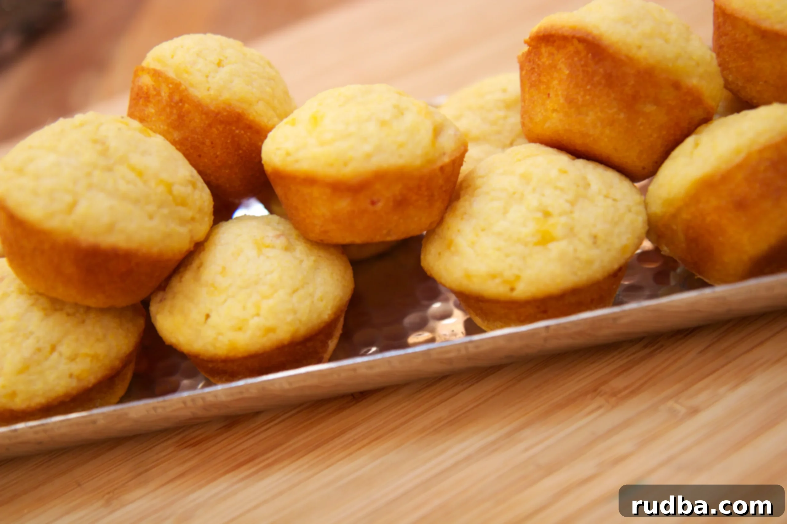 These Ham and Cheese Corn Muffins by Cooked By Julie are perfect for a dinner side or poppable snack.