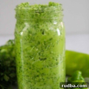 Sofrito in a mason jar up close.