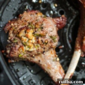 cooked lamb chops in the air fryer.