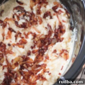 Crockpot Caramelized Onion Mashed Potatoes 2 crockpot mashed potatoes with caramelized onions.