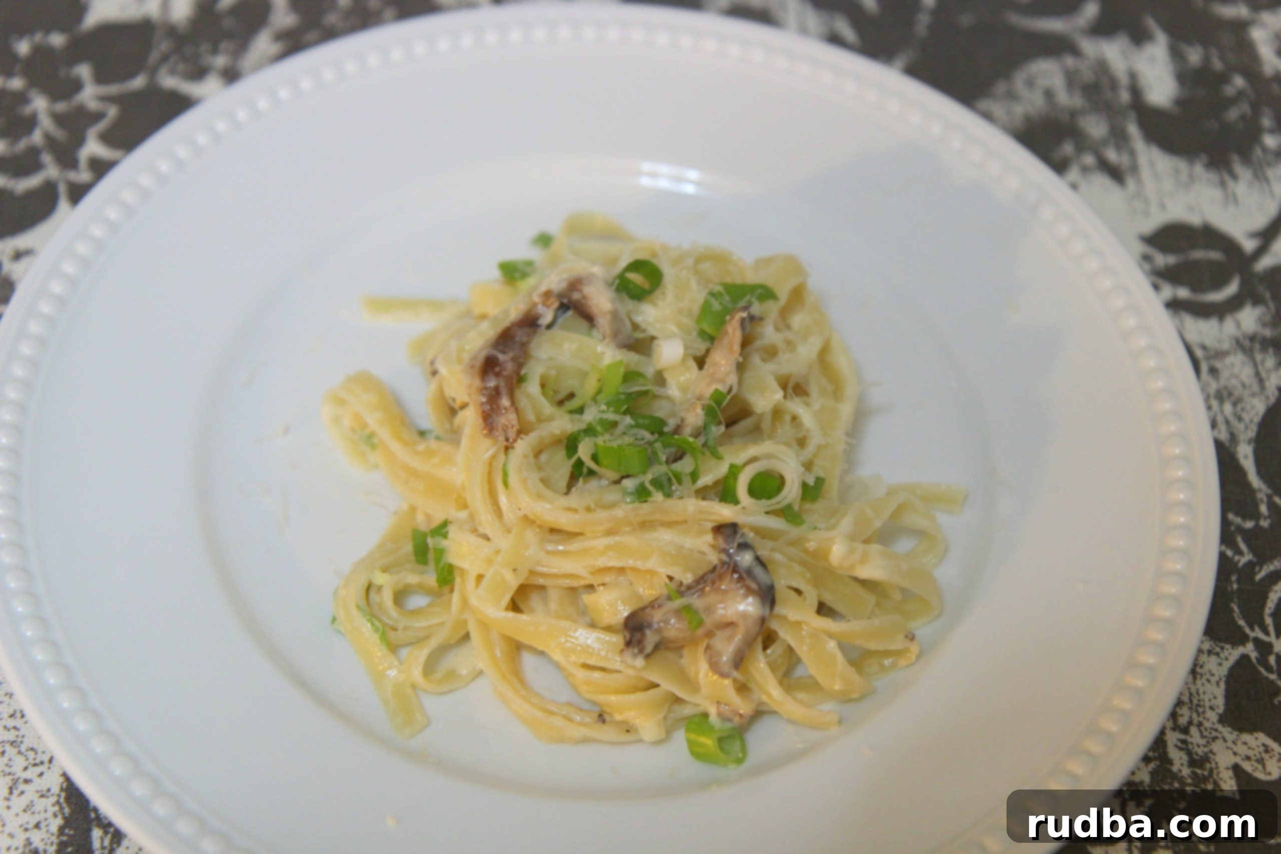 This date night dinner isn't overloaded with a heavy cream sauce. It's the perfect portion for a delicious dinner