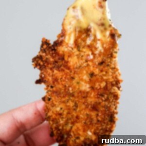 Crispy Air Fryer Chicken Tenders 2 hand held air fryer chicken tender with honey mustard.