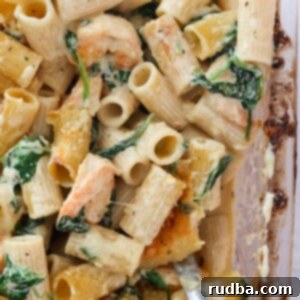 shrimp alfredo bake up close.