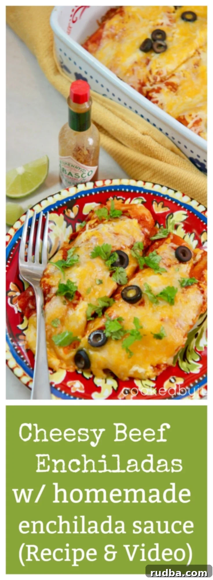 Homemade Cheesy Beef Enchiladas with Homemade Red Sauce by Cooked By Julie