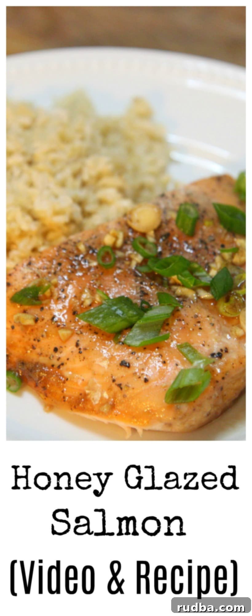 close up of honey glazed salmon