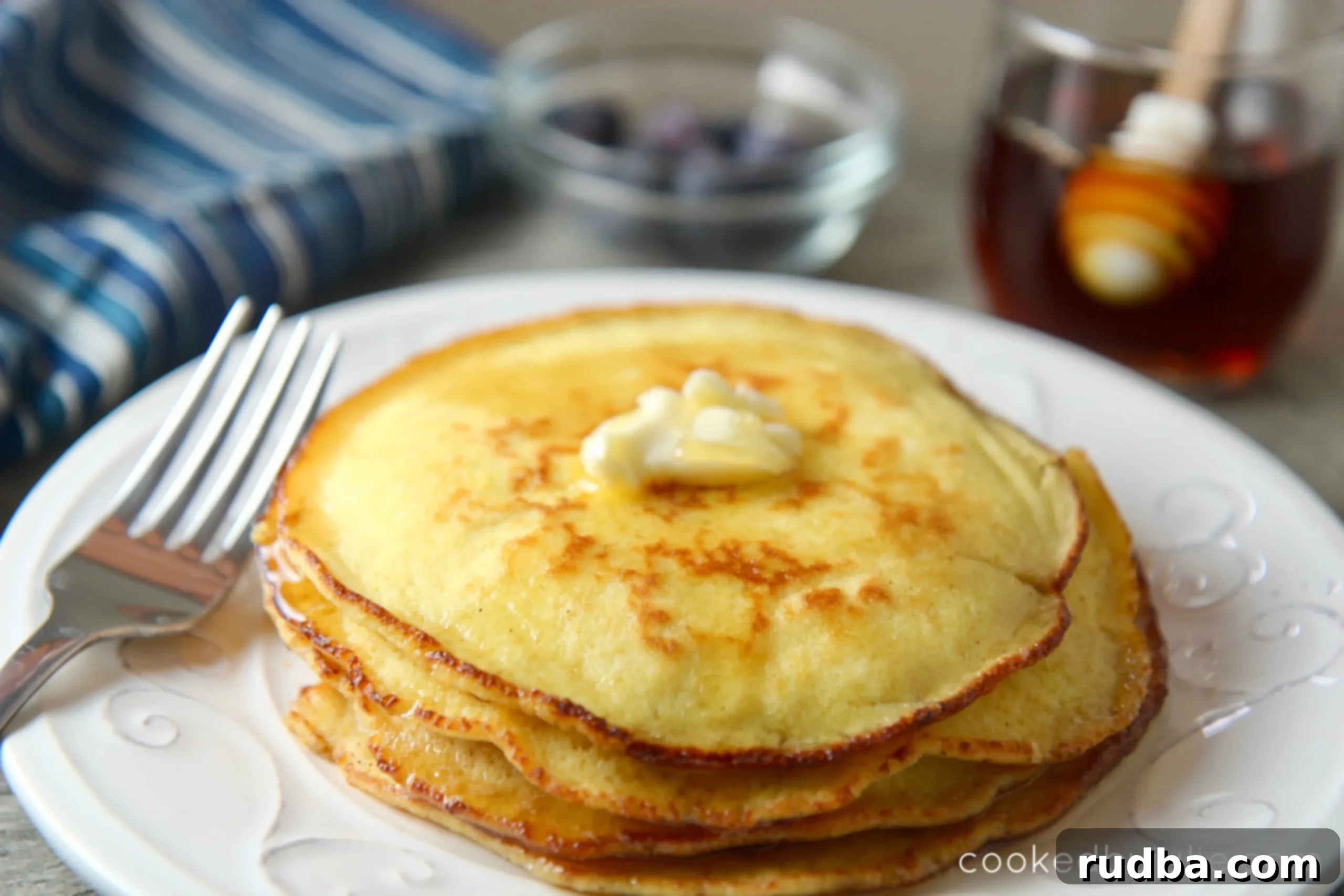 Easy 10-minute keto pancakes with syrup and butter. 
