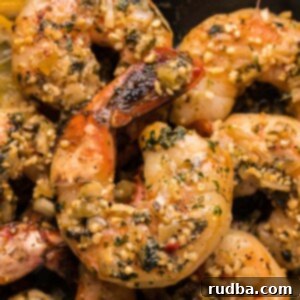Baked shrimp up close.