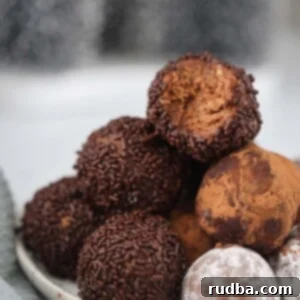 traditional rum balls on a plate.