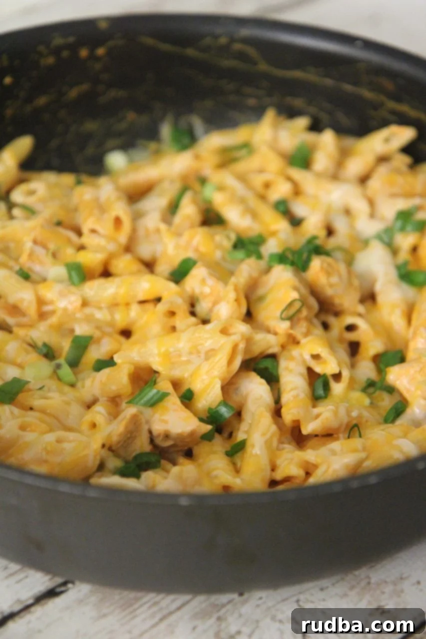 This take on pasta has all the great things in Buffalo Chicken combines with the comfort food feeling of pasta.