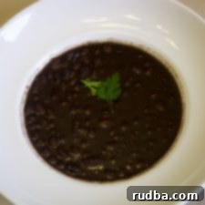 Soulful Cuban Black Beans 3 A bowl of freshly made Cuban Black Beans ready to be served