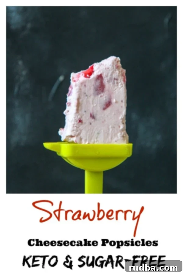strawberry keto popsicle collage