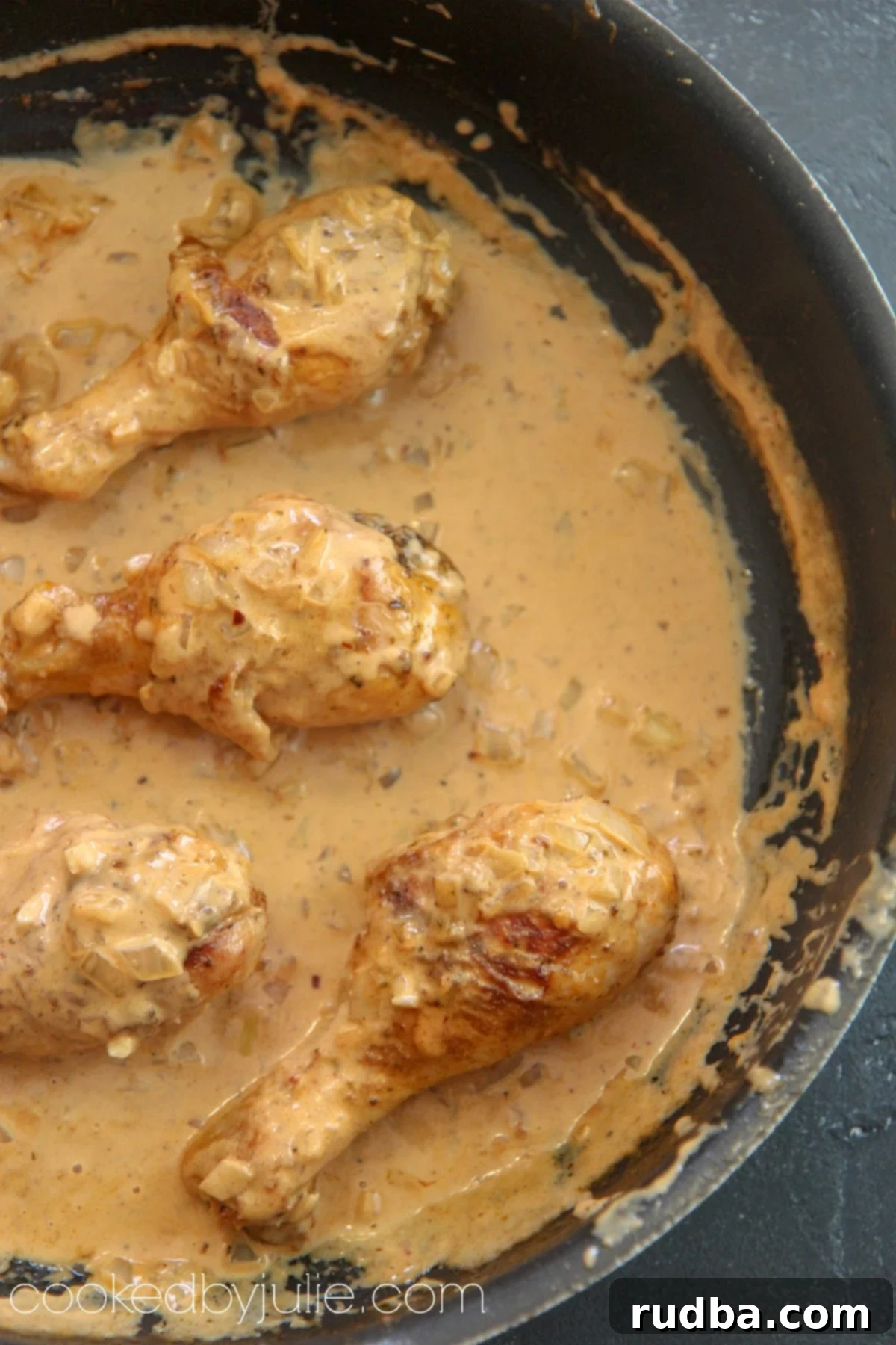 creamy chicken in a pan