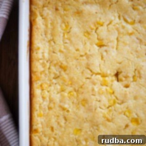 creamed corn souffle in an 8x10 baking dish.