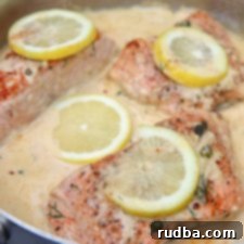 Velvety Lemon Salmon 4 pan seared salom with a creamy lemon sauce