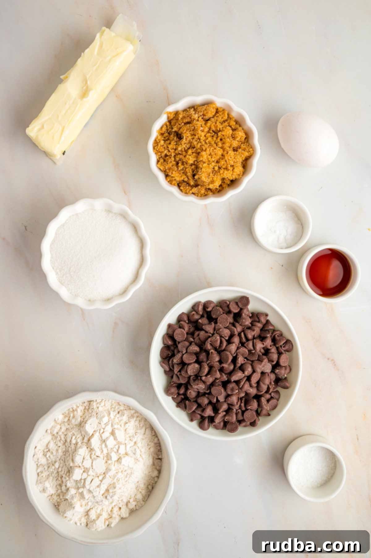 Ingredients for cookie.