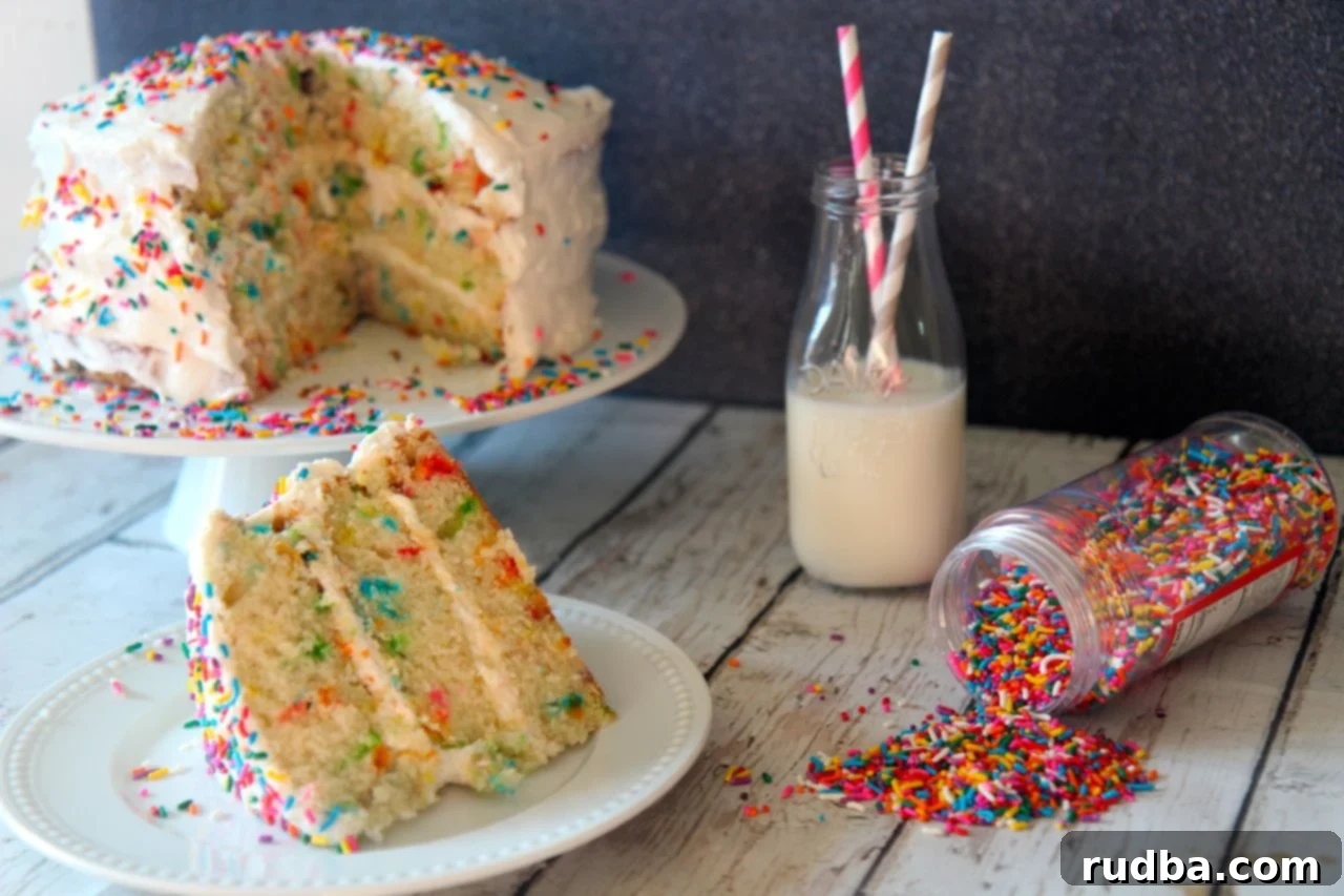 Put the fun in confetti cake with this birthday cake.