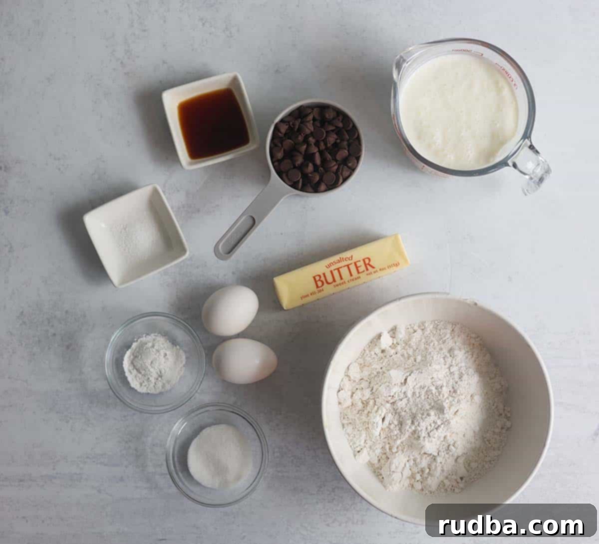 Ingredients for waffles.