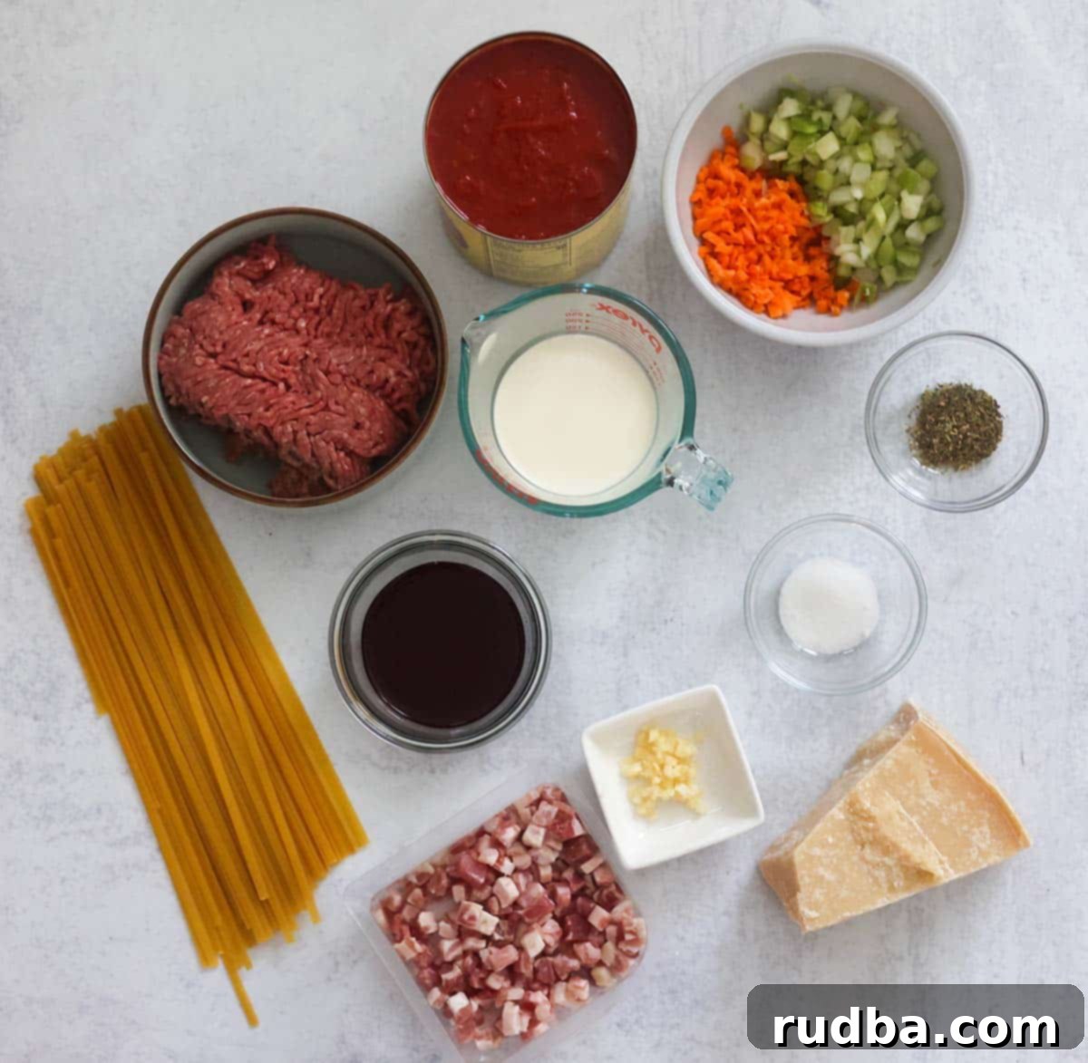 Indulgent Fettuccine Bolognese 3 Ingredients for bolognese.