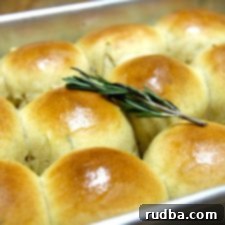Fragrant Rosemary Garlic Buns 3 Close-up of fluffy rosemary garlic dinner rolls