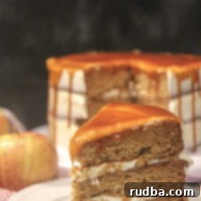 Decadent Salted Caramel Apple Cake 4 salted caramel apple cake slice