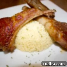Sticky Honey Garlic Lamb Chops 4 Honey Garlic Lamb Chops on a plate