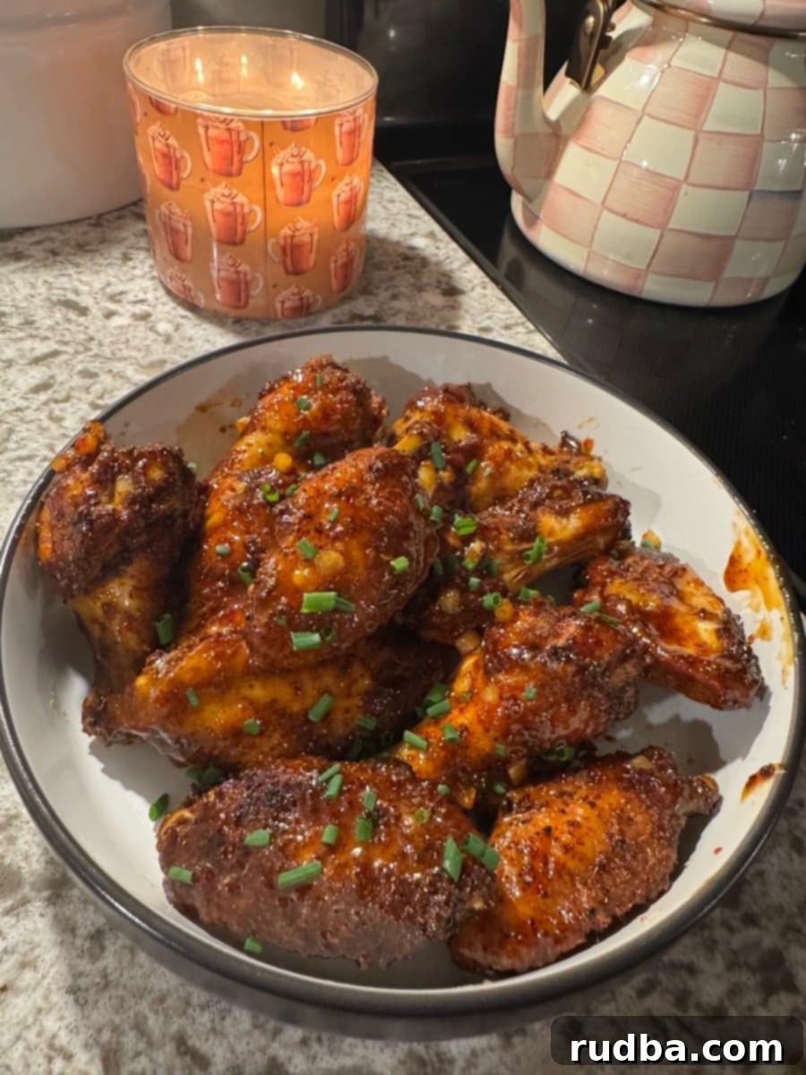 Honey Harissa Wings in a white bowl