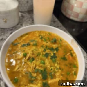 Chicken Barley Soup served in a bowl
